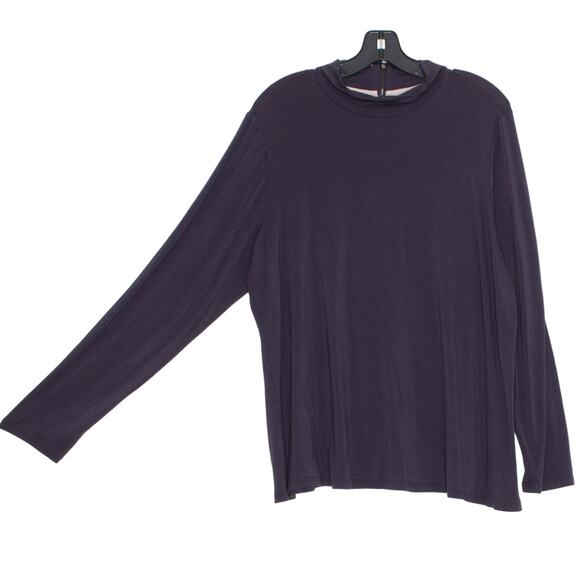 LOGO Lori Goldstein Top Mock Neck Minimalist Streetwear Normcore Purple Size 2X - Picture 6 of 6